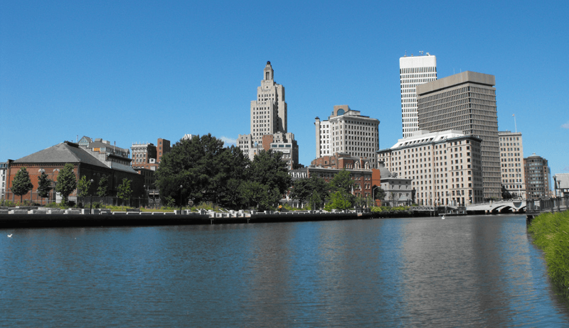 Riverside view of Providence Rhode Island