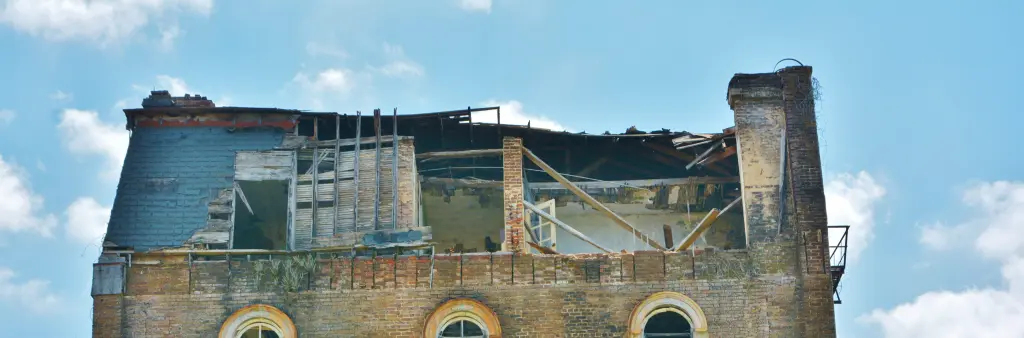 building with a torn off roof