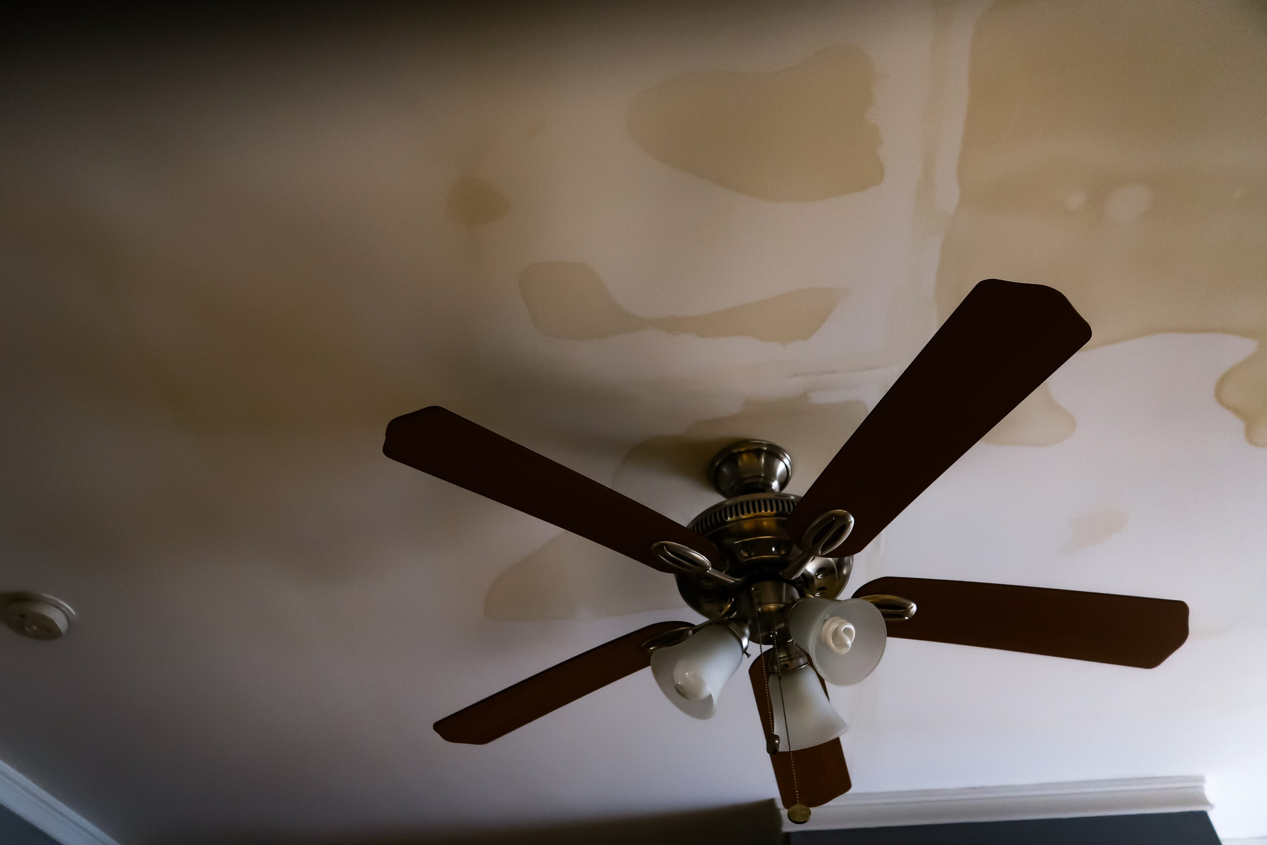 Water Damage Stains on ceiling, water damage restoration work in central falls, ri