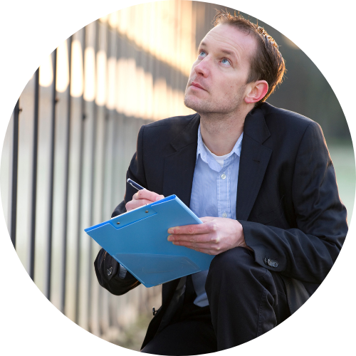 public adjuster documenting a claim