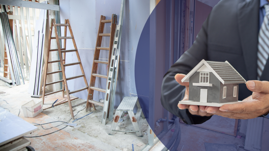 home renovations and a man holding a model house in rhode island