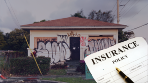 vandalized home in ri with insurance policy papers